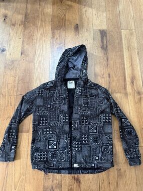 Vans Black Patterned Hooded Jacket